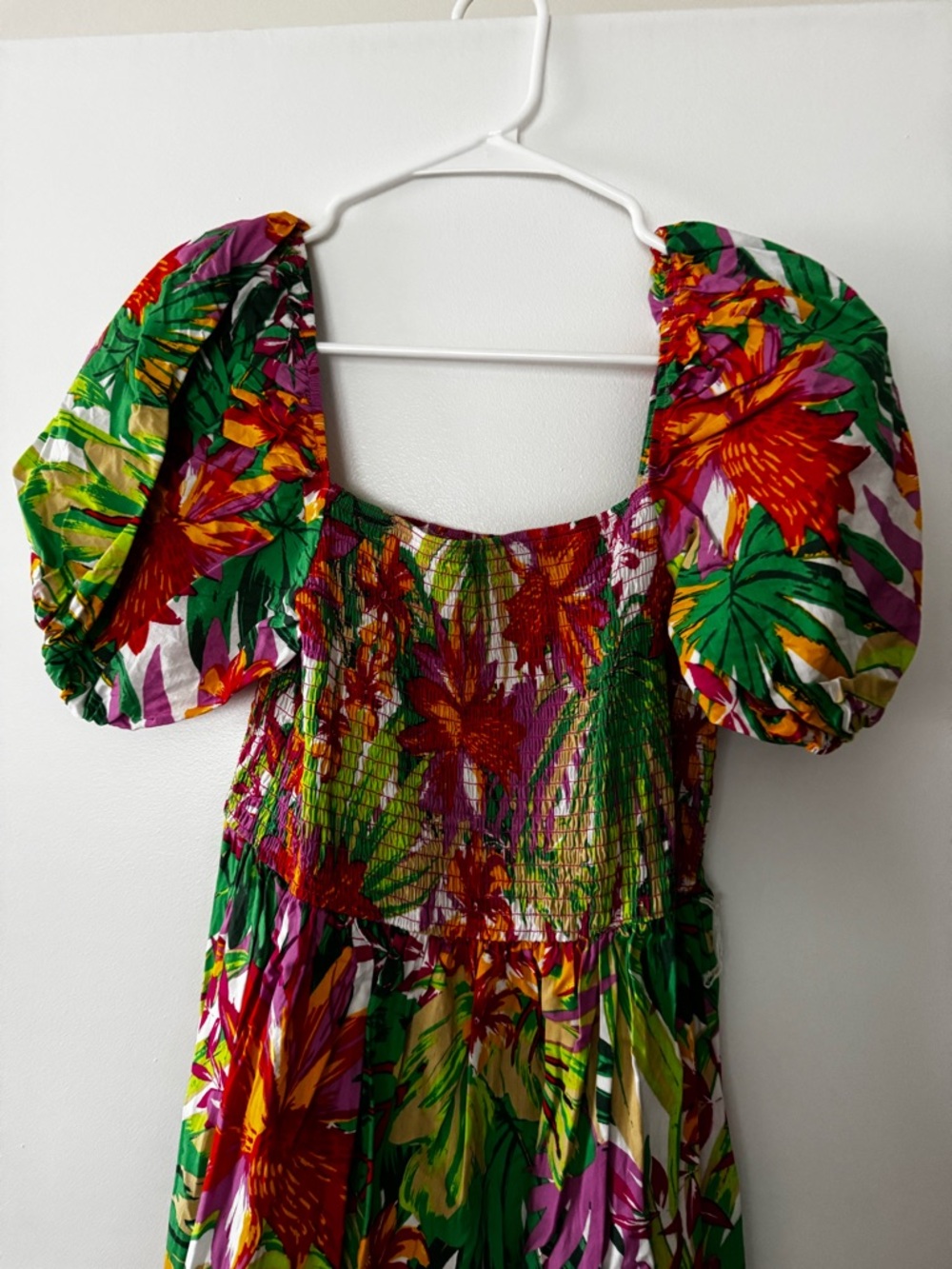 Flying Tomato Vibrant Tropical Puff-Sleeve Maxi Dress - Picture 2 of 5